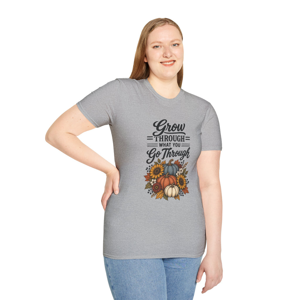 Autumn Pumpkins Motivational Graphic T-Shirt - Fall Unisex Crewneck Tee