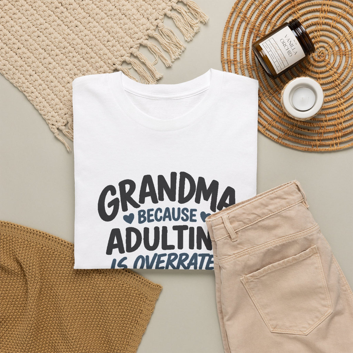 Grandma Adulting Is Overrated Graphic Tee - Funny Sarcastic T-Shirt