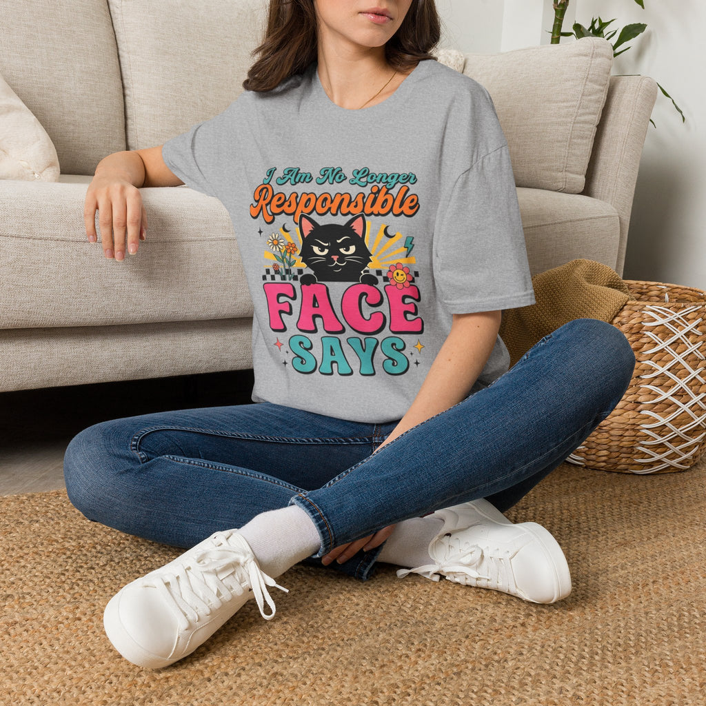 Funny Cat T-Shirt — "My Face Says I'm Not Responsible" Graphic Tee