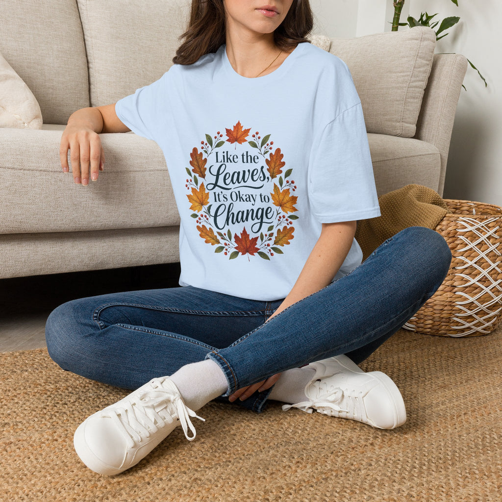 Autumn Leaves Inspirational Typography Graphic Tee - Unisex Soft T-Shirt