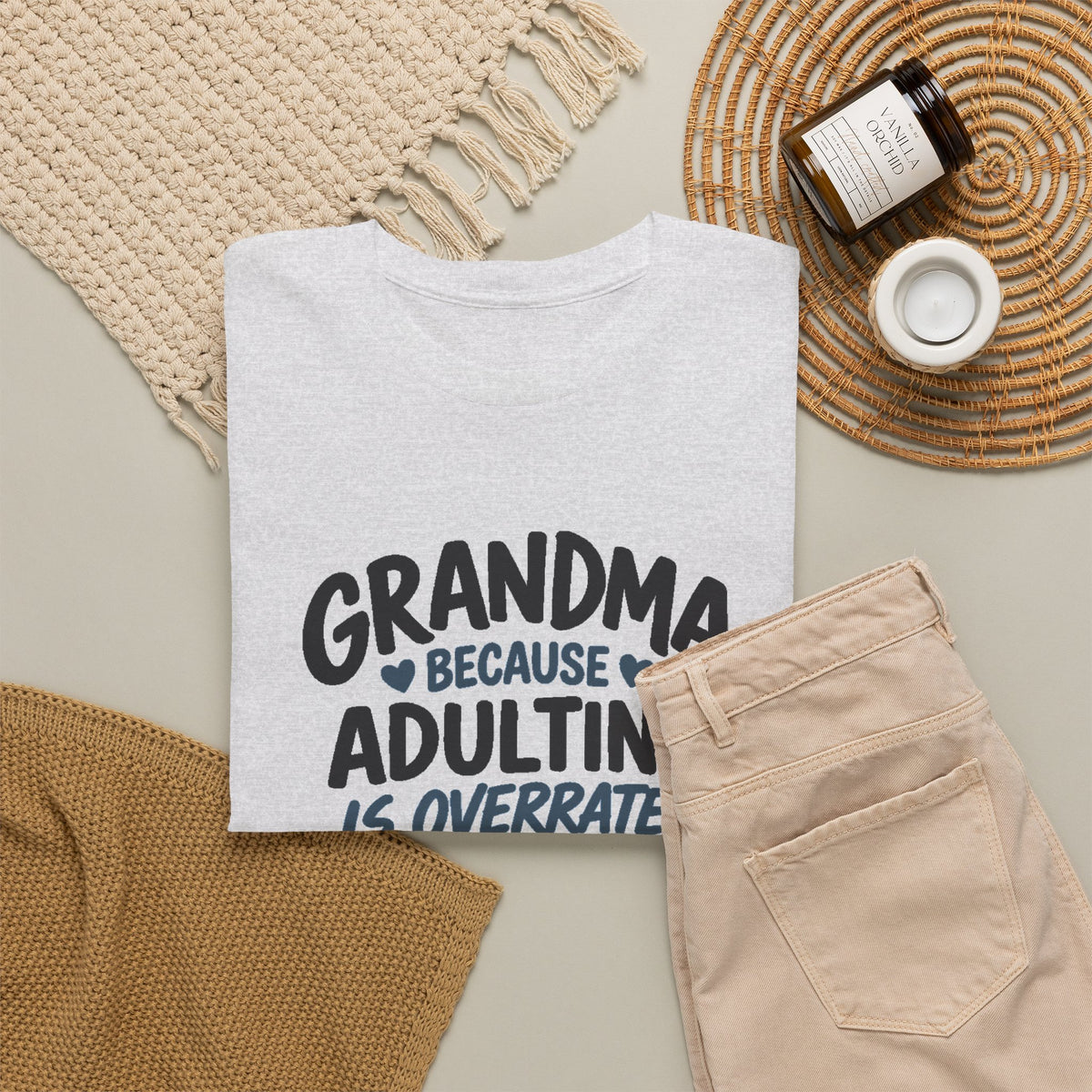Grandma Adulting Is Overrated Graphic Tee - Funny Sarcastic T-Shirt