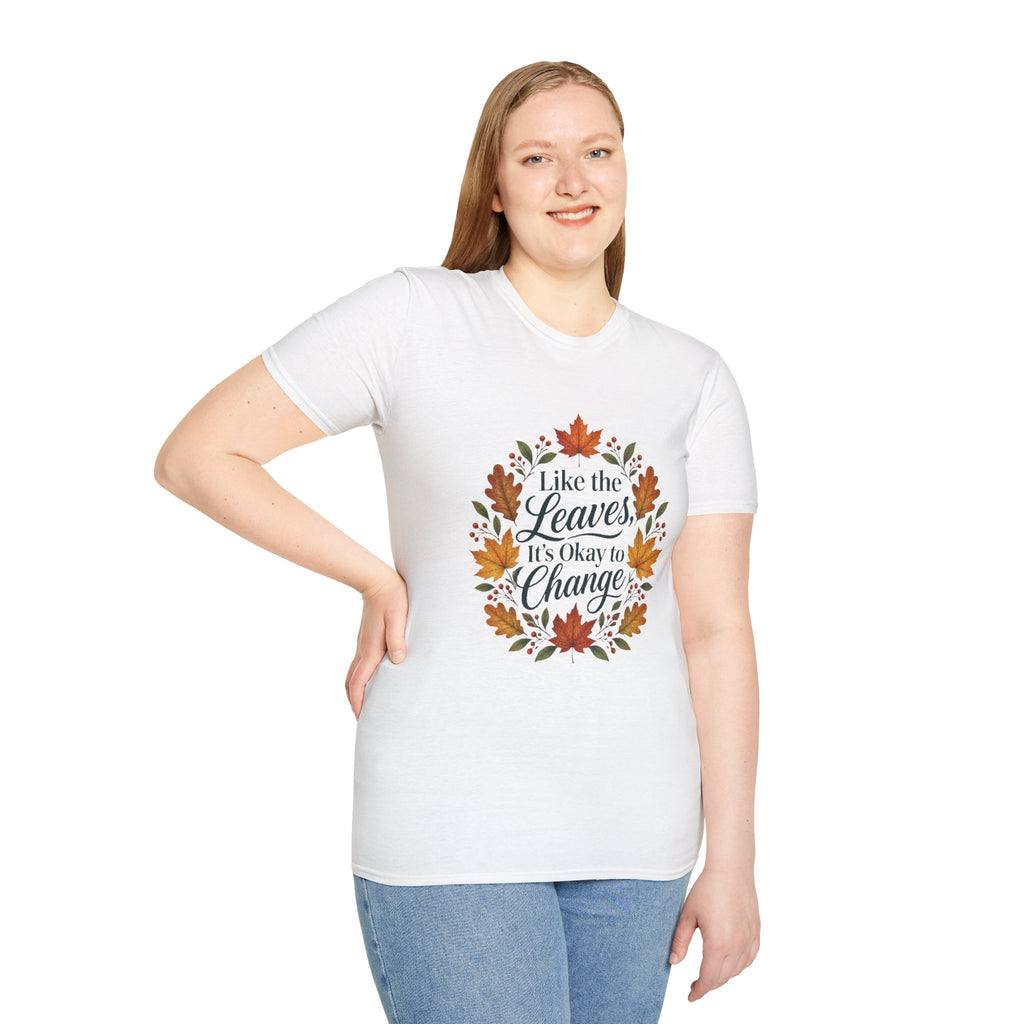 Autumn Leaves Inspirational Typography Graphic Tee - Unisex Soft T-Shirt