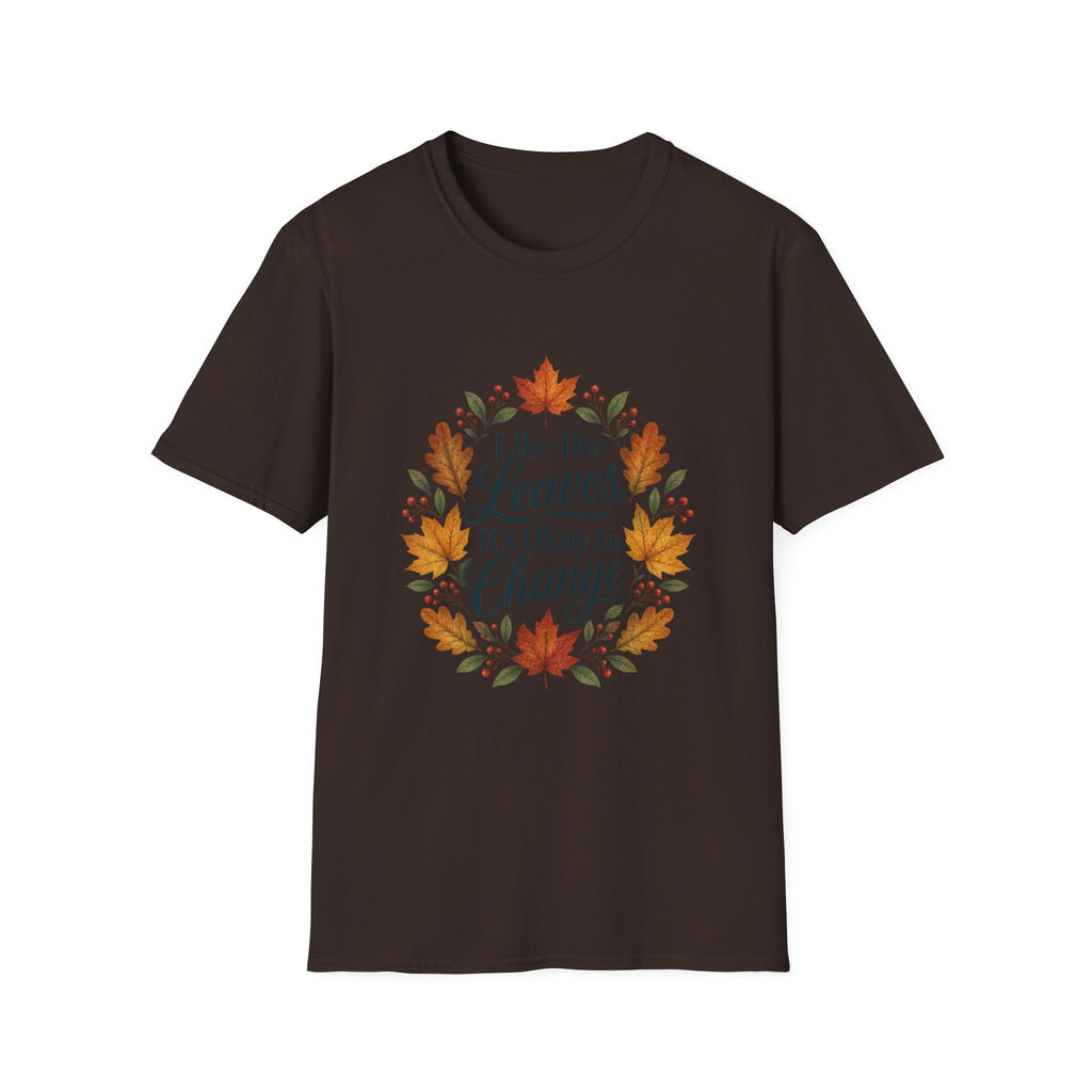 Autumn Leaves Inspirational Typography Graphic Tee - Unisex Soft T-Shirt