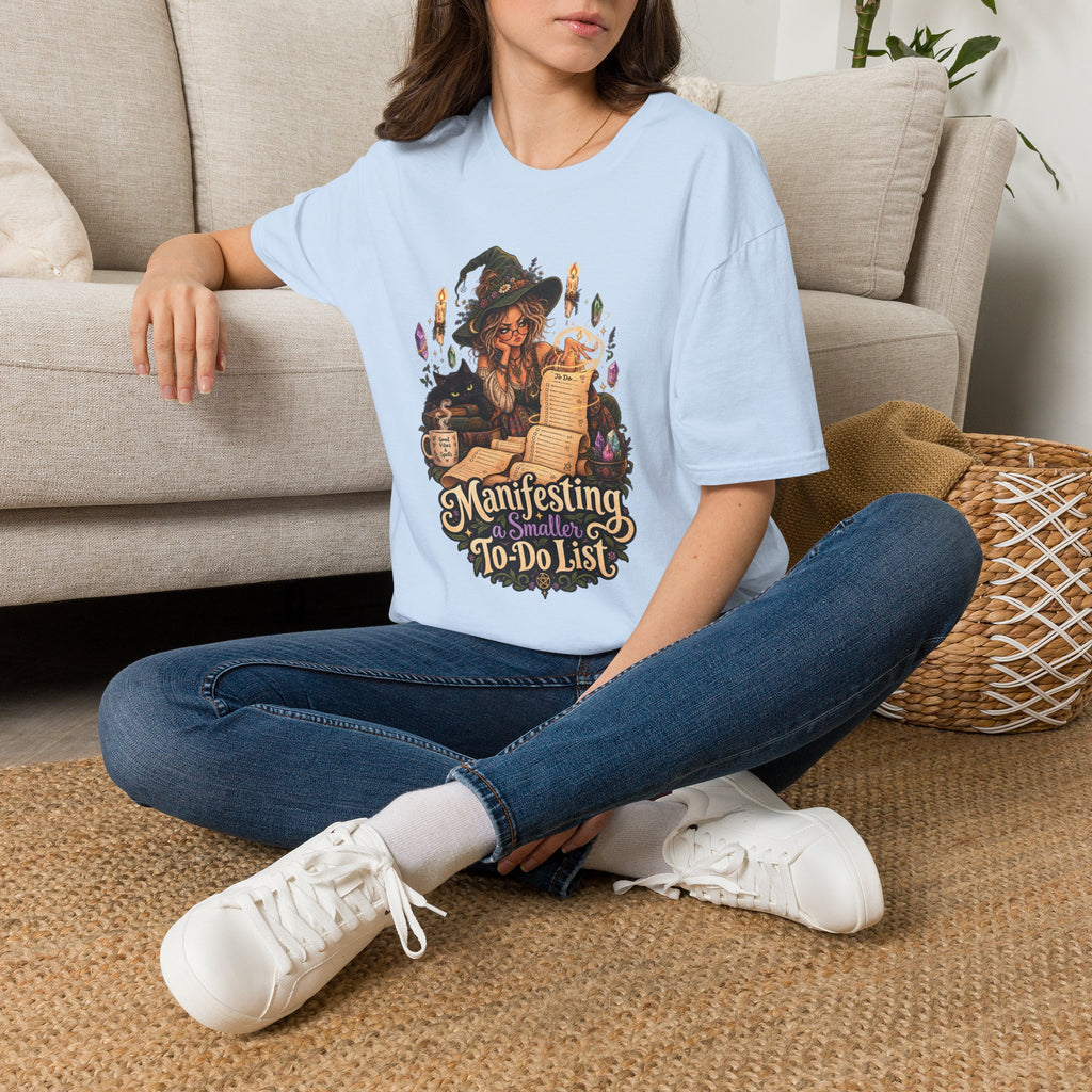 Witchy Manifesting T-Shirt – “Manifesting a Small(er) To-Do List” Graphic Tee