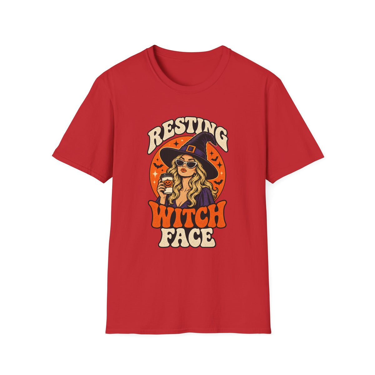 Resting Witch Face Retro Halloween Tee - Sarcastic Unisex T-Shirt