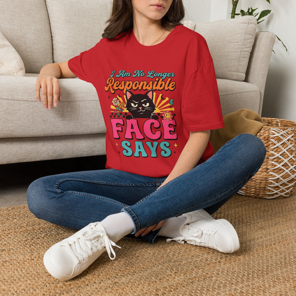 Funny Cat T-Shirt — "My Face Says I'm Not Responsible" Graphic Tee