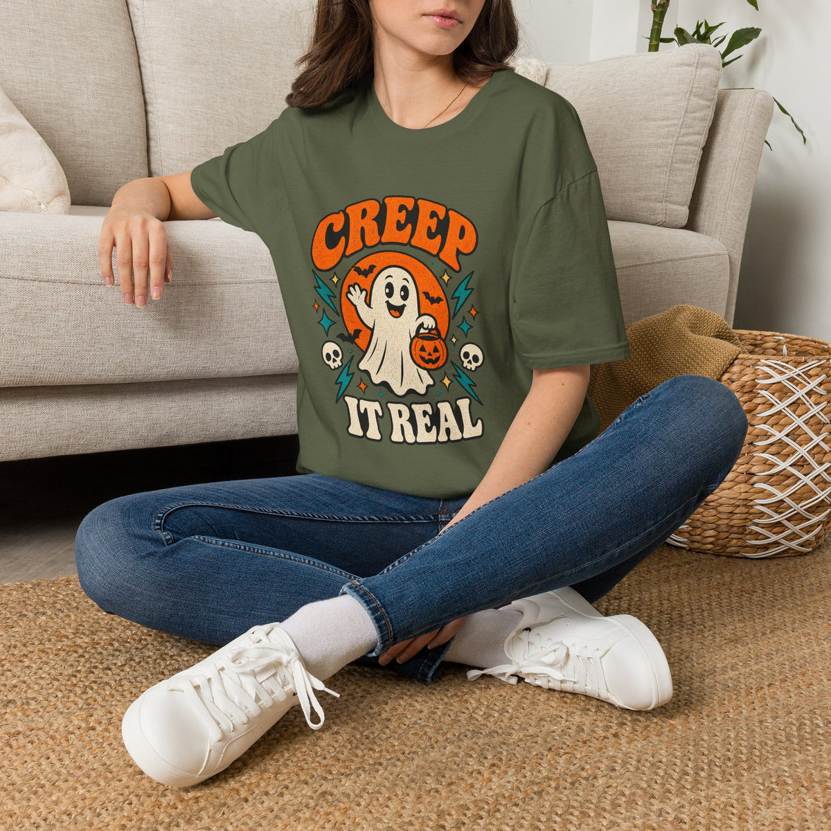 Creep It Real Retro Halloween Tee - Sarcastic Unisex Graphic T-Shirt
