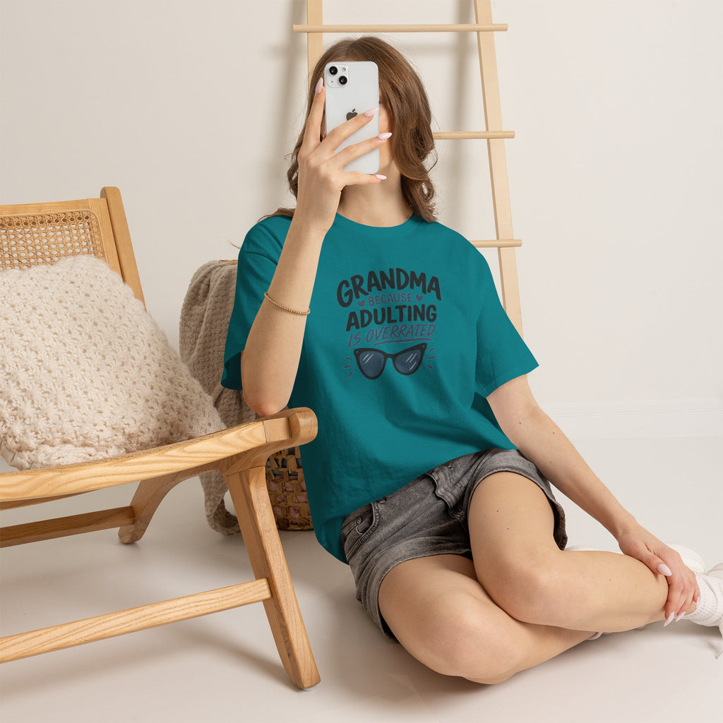Grandma Adulting Is Overrated Graphic Tee - Funny Sarcastic T-Shirt