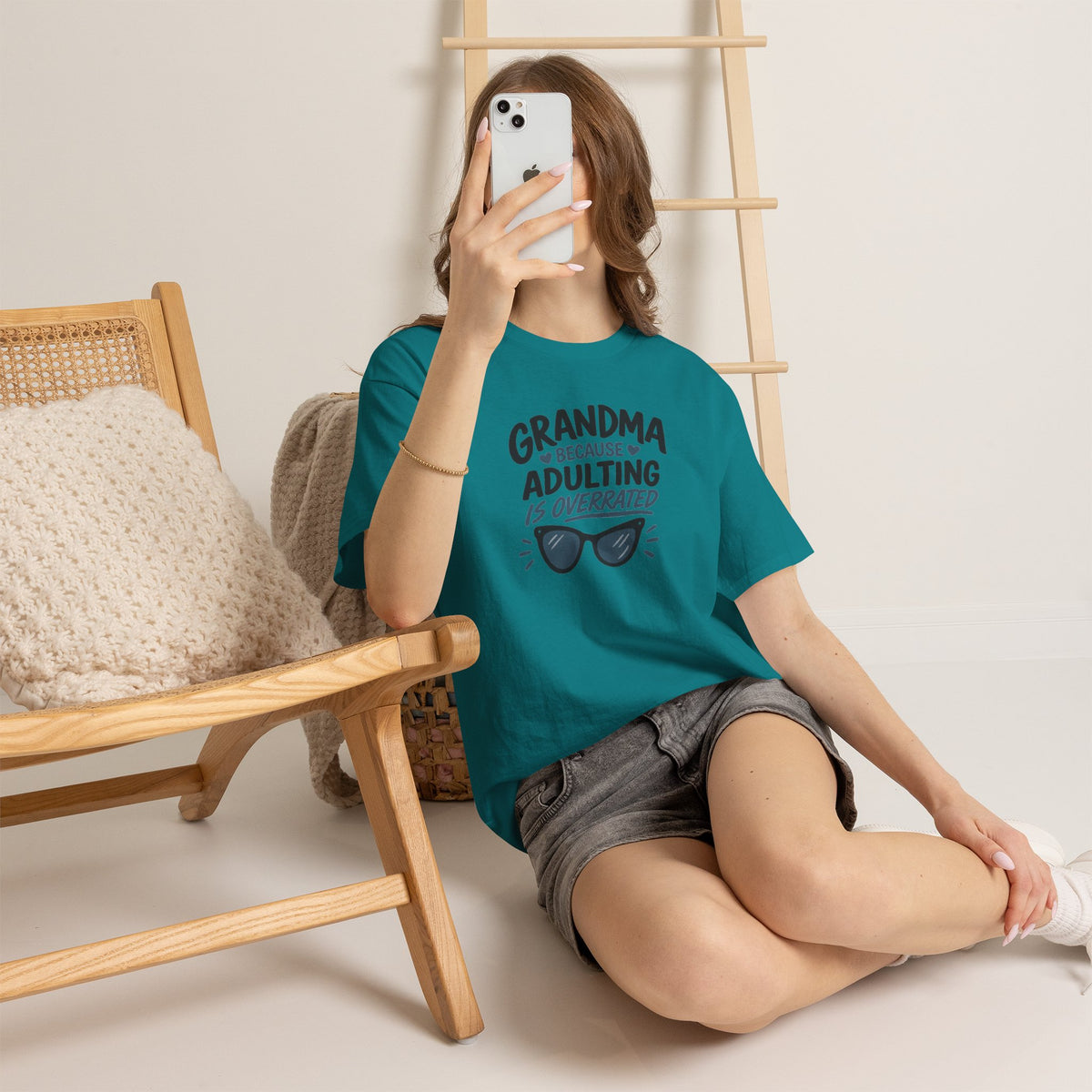 Grandma Adulting Is Overrated Graphic Tee - Funny Sarcastic T-Shirt