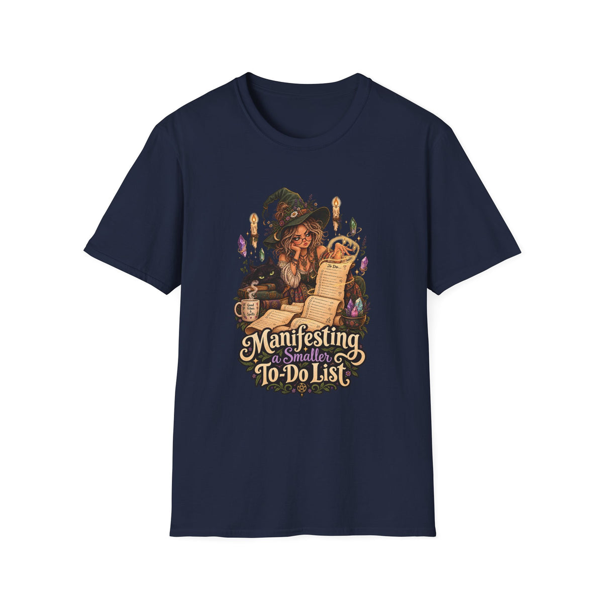 Witchy Manifesting T-Shirt – “Manifesting a Small(er) To-Do List” Graphic Tee