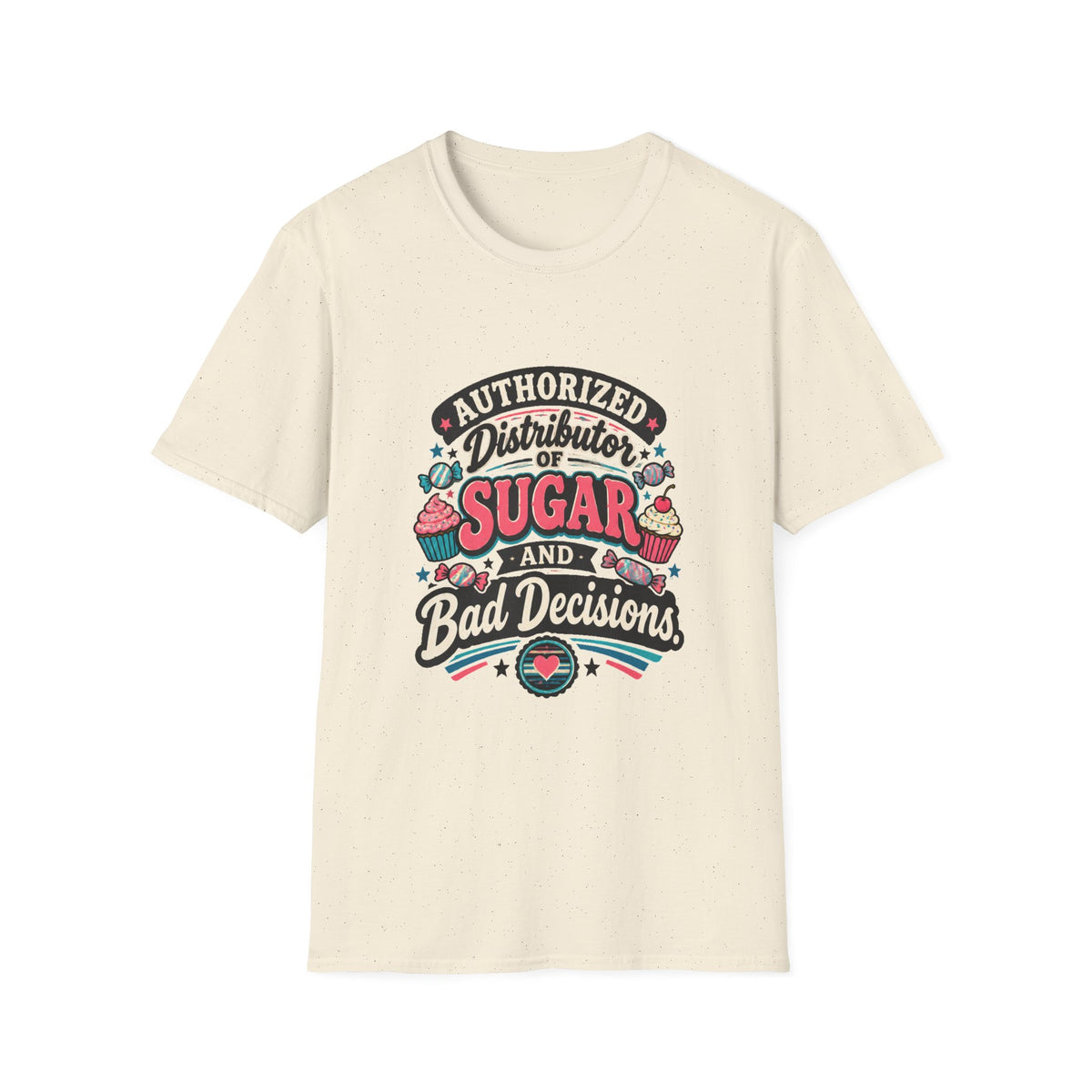 Sugar and Bad Decisions Vintage Graphic Tee - Sarcastic Unisex T-Shirt