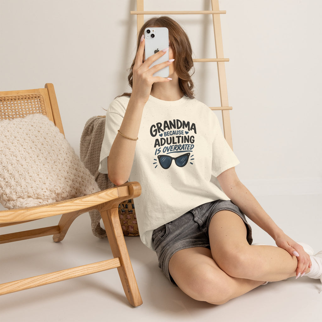 Grandma Adulting Is Overrated Graphic Tee - Funny Sarcastic T-Shirt