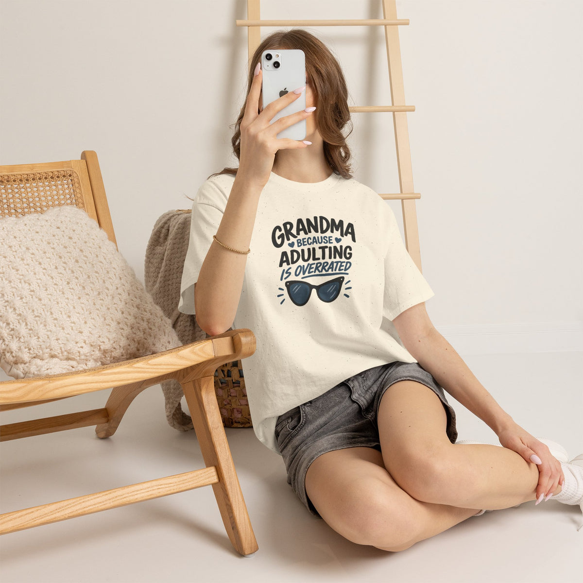 Grandma Adulting Is Overrated Graphic Tee - Funny Sarcastic T-Shirt