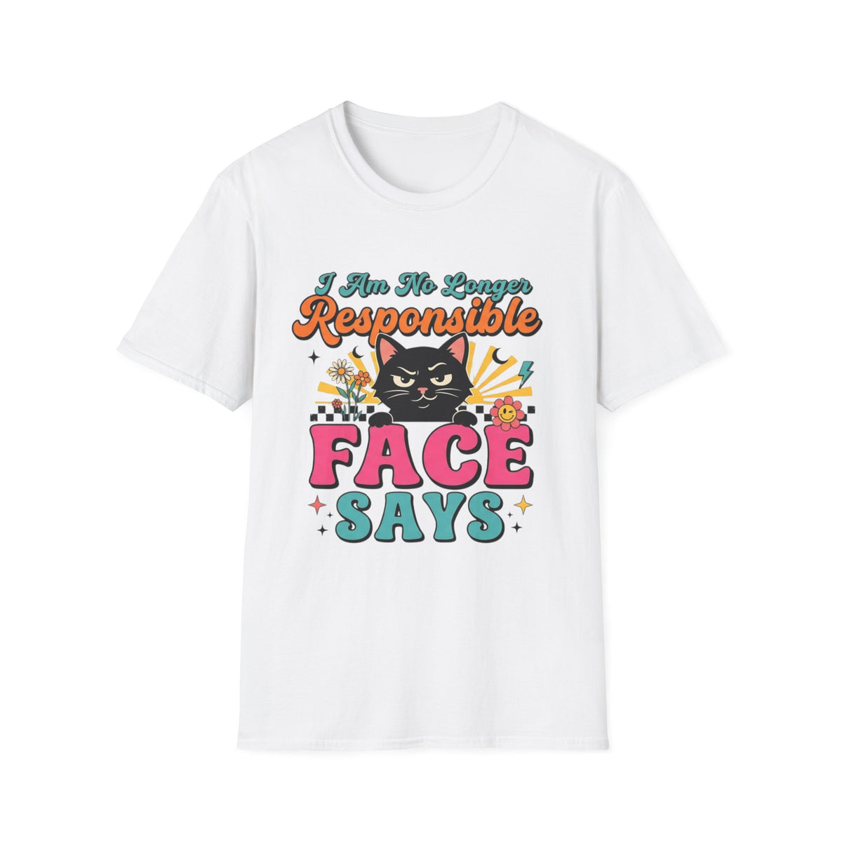 Funny Cat T-Shirt — "My Face Says I'm Not Responsible" Graphic Tee