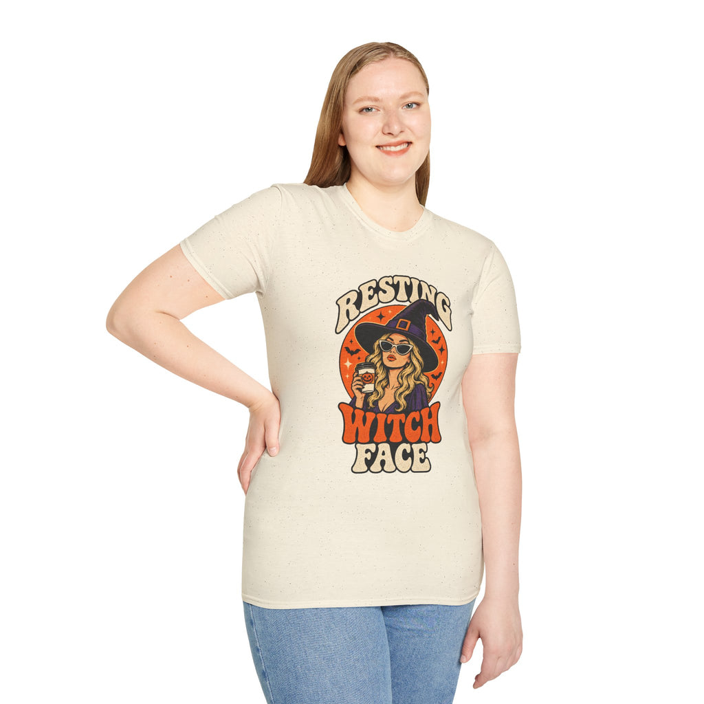 Resting Witch Face Retro Halloween Tee - Sarcastic Unisex T-Shirt