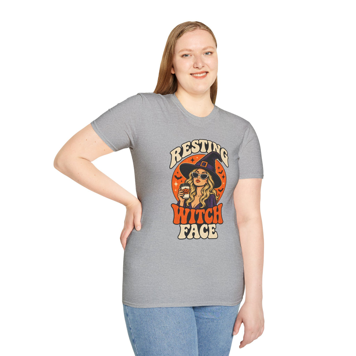 Resting Witch Face Retro Halloween Tee - Sarcastic Unisex T-Shirt