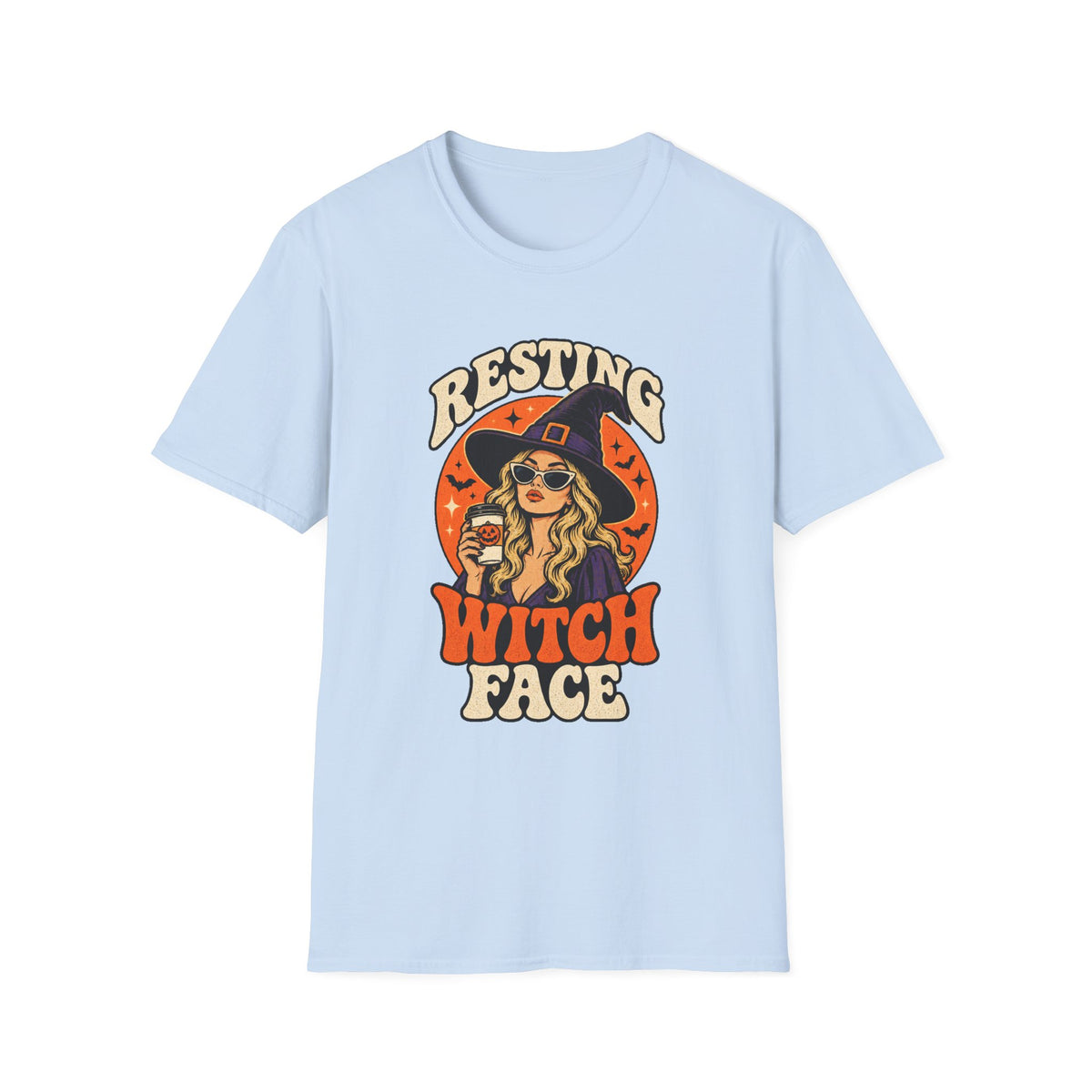 Resting Witch Face Retro Halloween Tee - Sarcastic Unisex T-Shirt