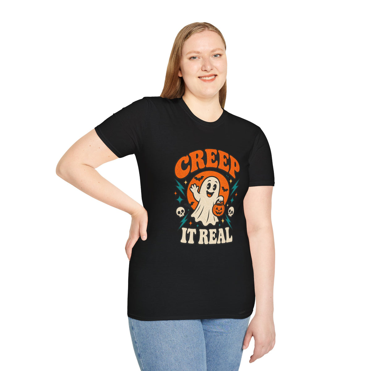 Creep It Real Retro Halloween Tee - Sarcastic Unisex Graphic T-Shirt