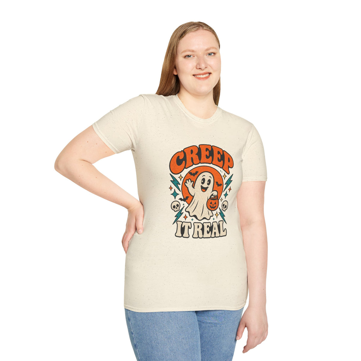 Creep It Real Retro Halloween Tee - Sarcastic Unisex Graphic T-Shirt