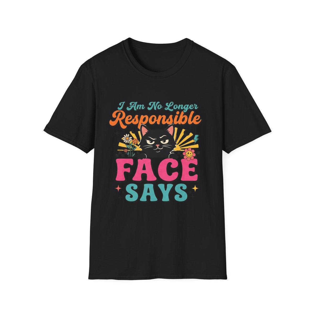 Funny Cat T-Shirt — "My Face Says I'm Not Responsible" Graphic Tee