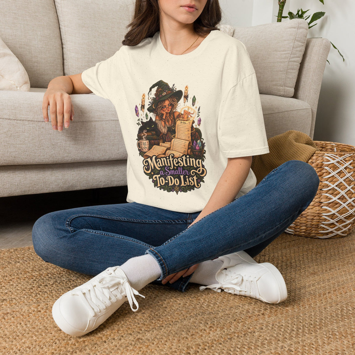 Witchy Manifesting T-Shirt – “Manifesting a Small(er) To-Do List” Graphic Tee