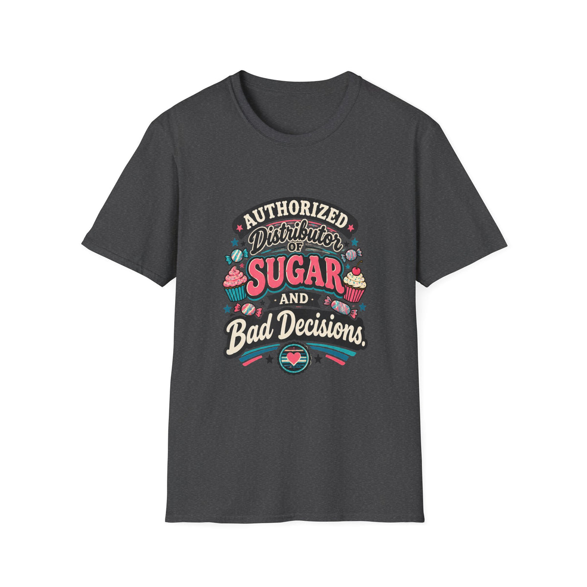 Sugar and Bad Decisions Vintage Graphic Tee - Sarcastic Unisex T-Shirt