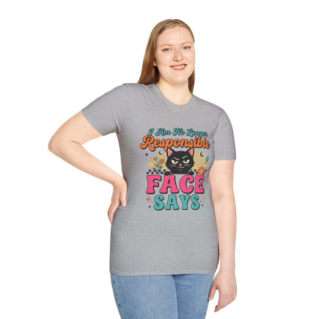 Funny Cat T-Shirt — "My Face Says I'm Not Responsible" Graphic Tee