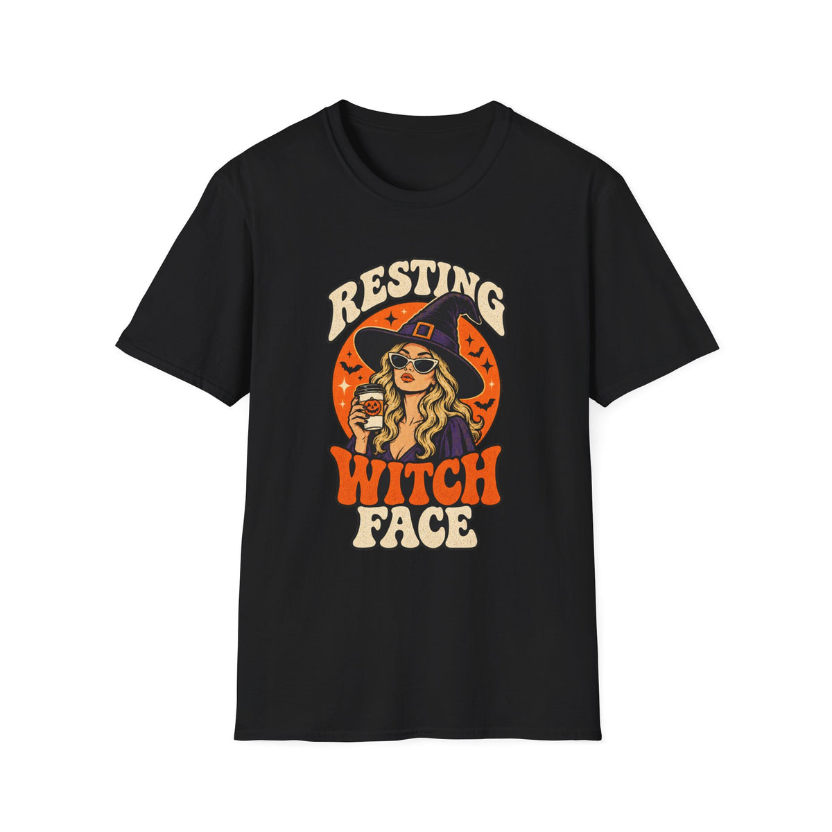 Resting Witch Face Retro Halloween Tee - Sarcastic Unisex T-Shirt