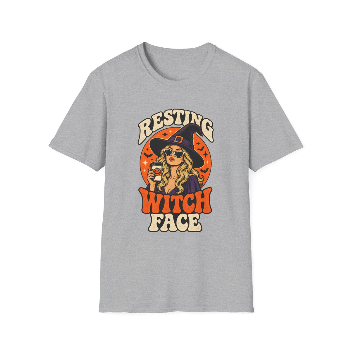 Resting Witch Face Retro Halloween Tee - Sarcastic Unisex T-Shirt