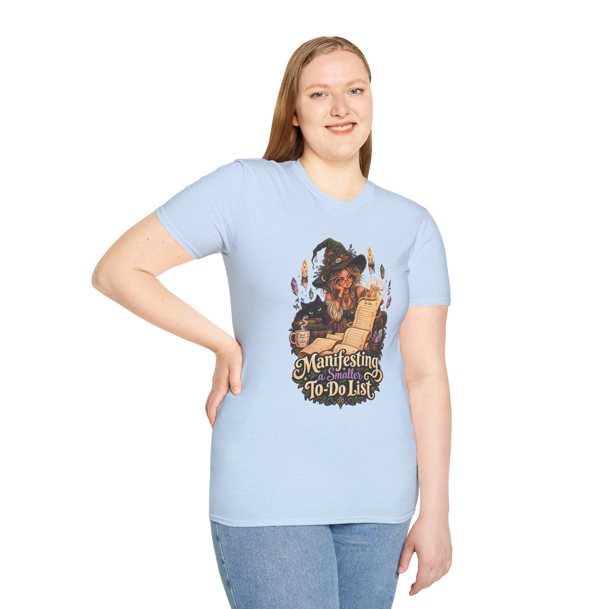 Witchy Manifesting T-Shirt – “Manifesting a Small(er) To-Do List” Graphic Tee