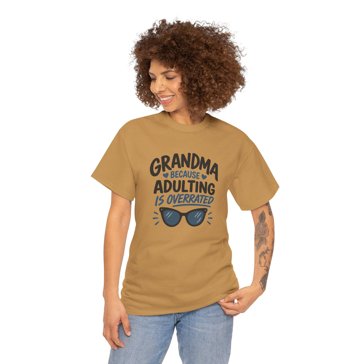 Grandma Adulting Is Overrated Graphic Tee - Funny Sarcastic T-Shirt