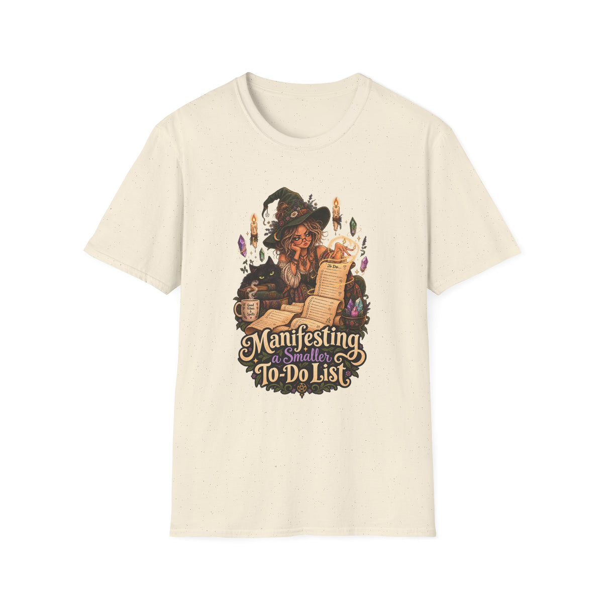 Witchy Manifesting T-Shirt – “Manifesting a Small(er) To-Do List” Graphic Tee
