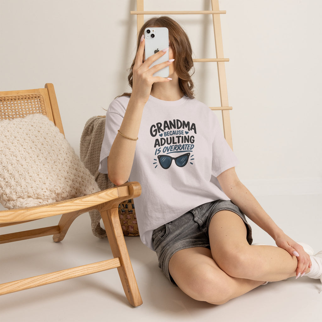 Grandma Adulting Is Overrated Graphic Tee - Funny Sarcastic T-Shirt