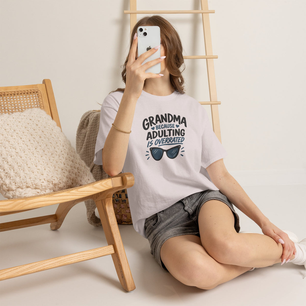 Grandma Adulting Is Overrated Graphic Tee - Funny Sarcastic T-Shirt