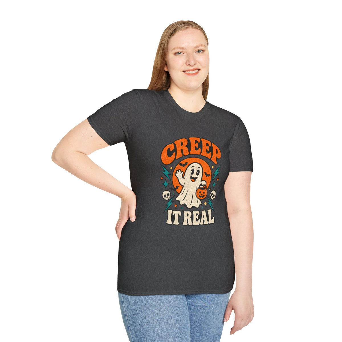 Creep It Real Retro Halloween Tee - Sarcastic Unisex Graphic T-Shirt