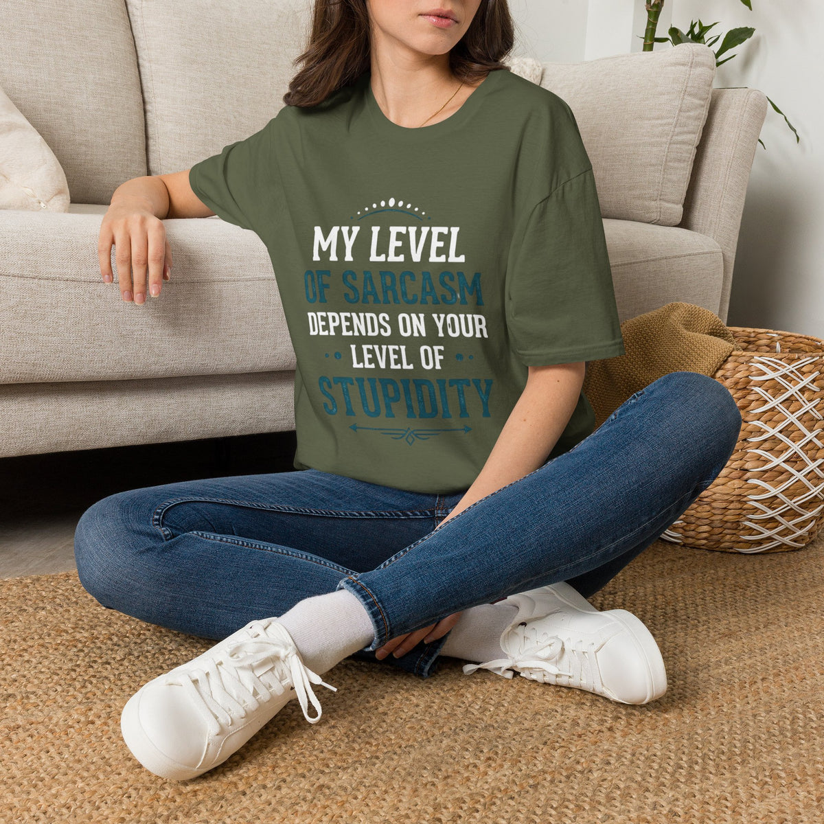 Unisex tshirt, my level of Sarcasm Depends on Your Level of Stupidity, sarcasm, Stupidity