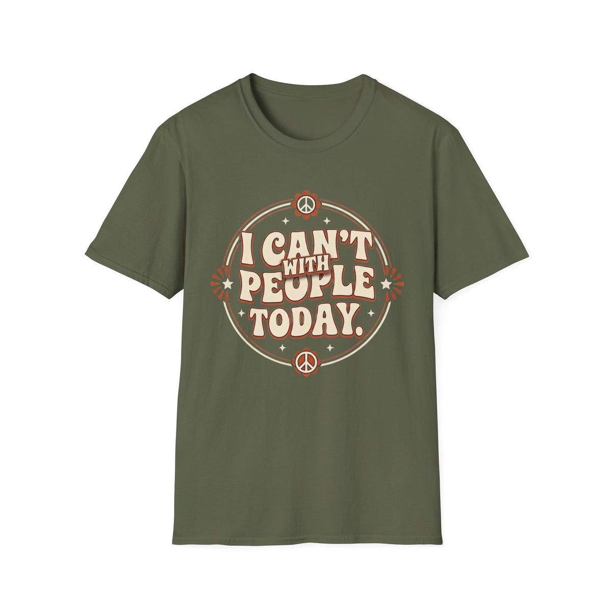 I Can't With People Today T-Shirt — Retro Peace Floral Graphic Tee