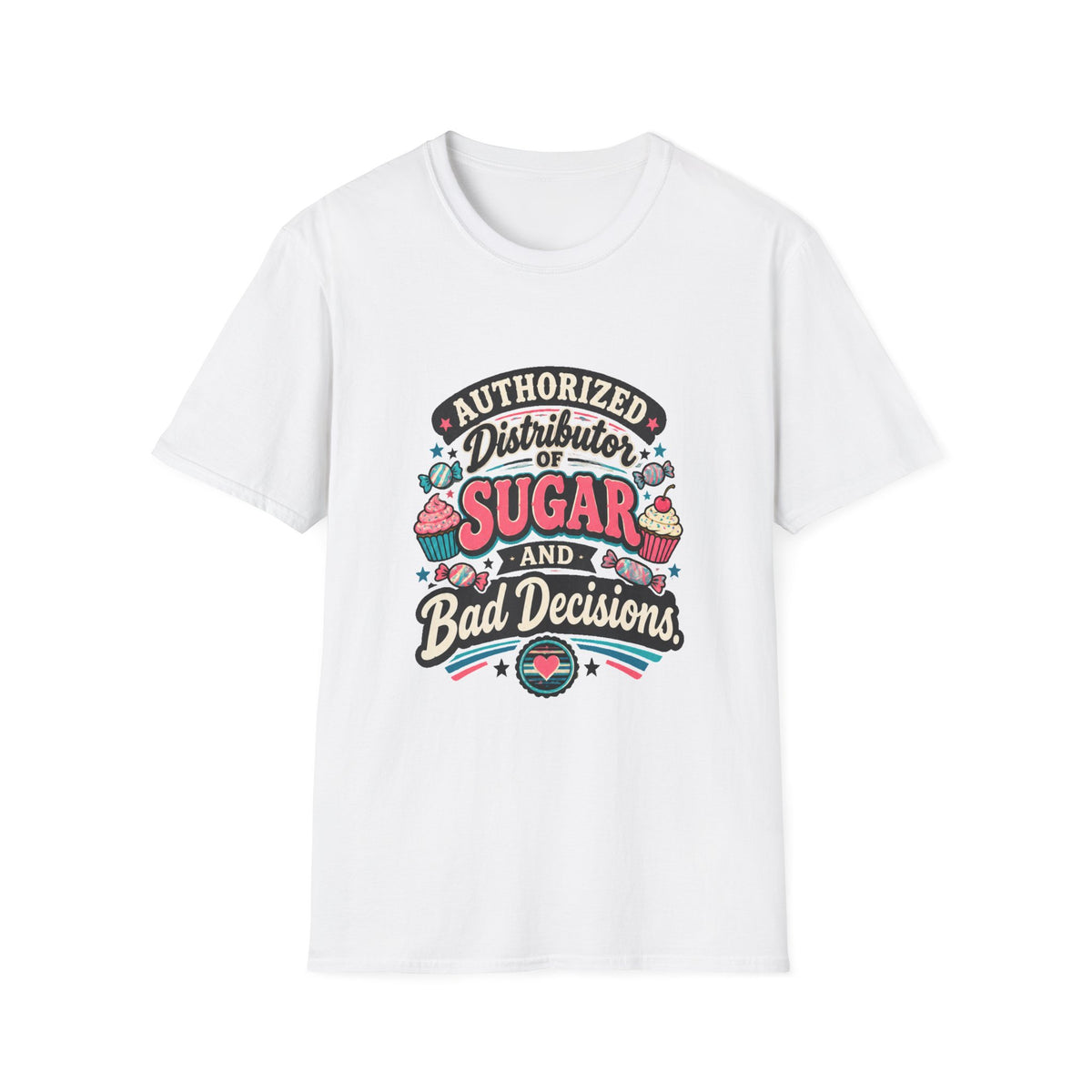 Sugar and Bad Decisions Vintage Graphic Tee - Sarcastic Unisex T-Shirt