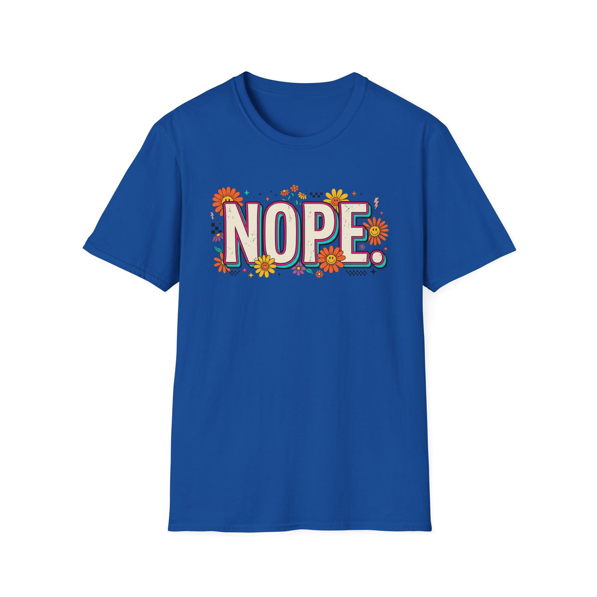 Nope Floral T-Shirt — Retro Script Graphic Tee
