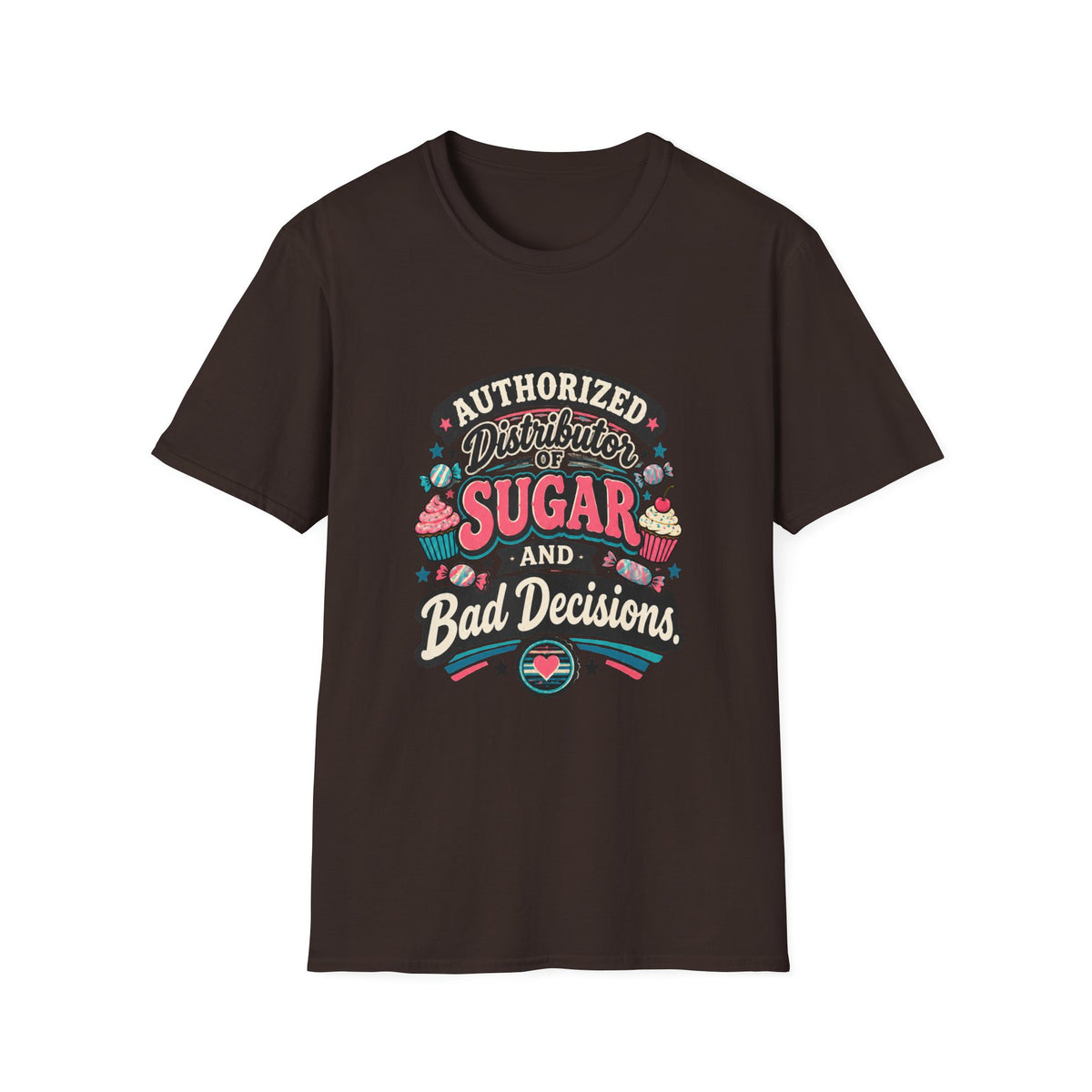 Sugar and Bad Decisions Vintage Graphic Tee - Sarcastic Unisex T-Shirt