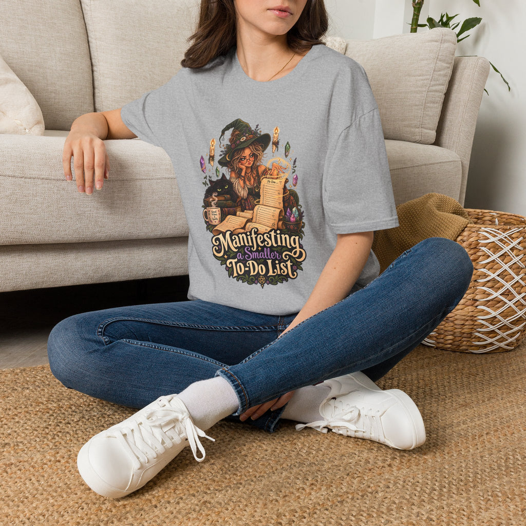 Witchy Manifesting T-Shirt – “Manifesting a Small(er) To-Do List” Graphic Tee