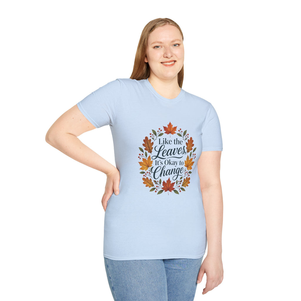 Autumn Leaves Inspirational Typography Graphic Tee - Unisex Soft T-Shirt