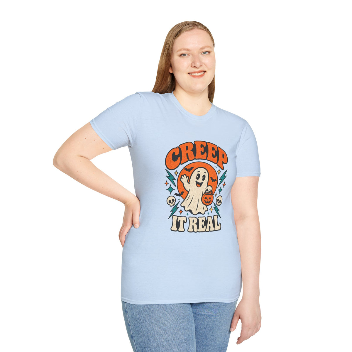 Creep It Real Retro Halloween Tee - Sarcastic Unisex Graphic T-Shirt