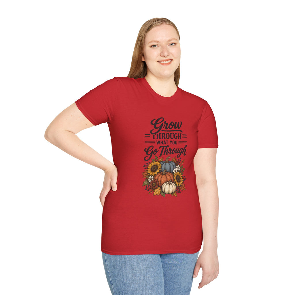 Autumn Pumpkins Motivational Graphic T-Shirt - Fall Unisex Crewneck Tee
