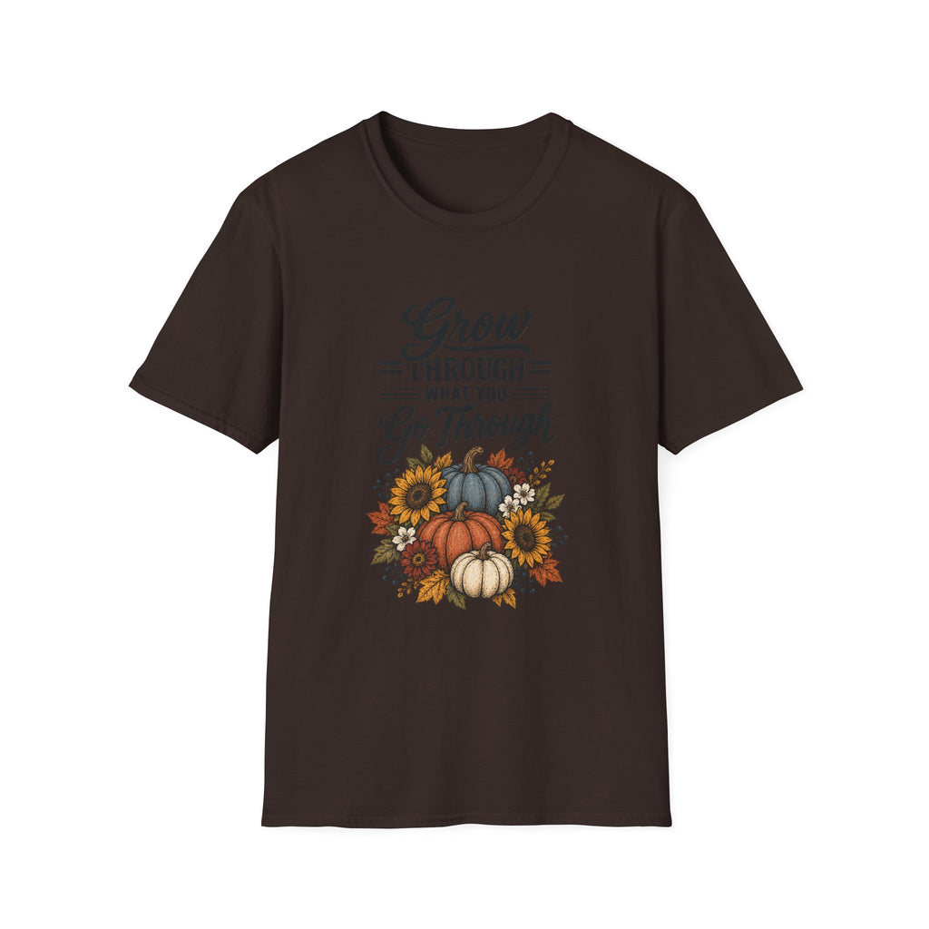 Autumn Pumpkins Motivational Graphic T-Shirt - Fall Unisex Crewneck Tee