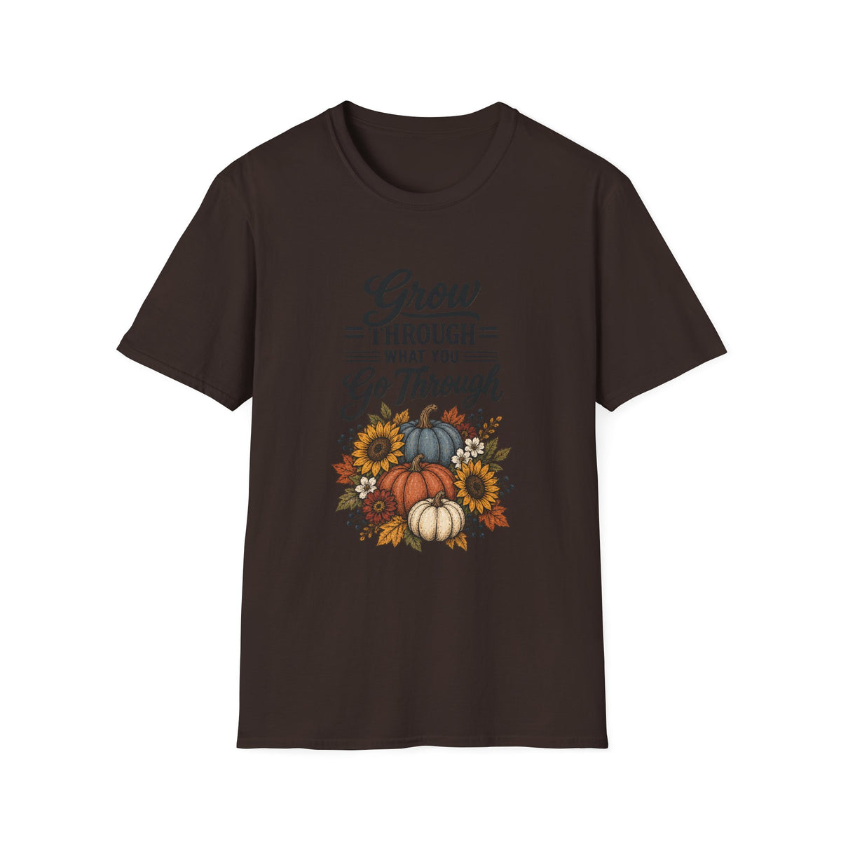 Autumn Pumpkins Motivational Graphic T-Shirt - Fall Unisex Crewneck Tee