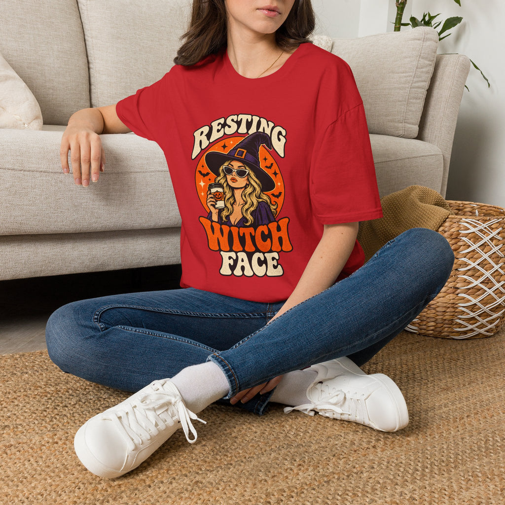 Resting Witch Face Retro Halloween Tee - Sarcastic Unisex T-Shirt