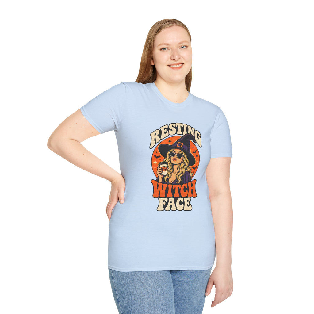 Resting Witch Face Retro Halloween Tee - Sarcastic Unisex T-Shirt