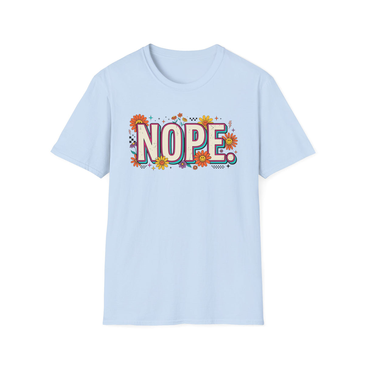 Nope Floral T-Shirt — Retro Script Graphic Tee