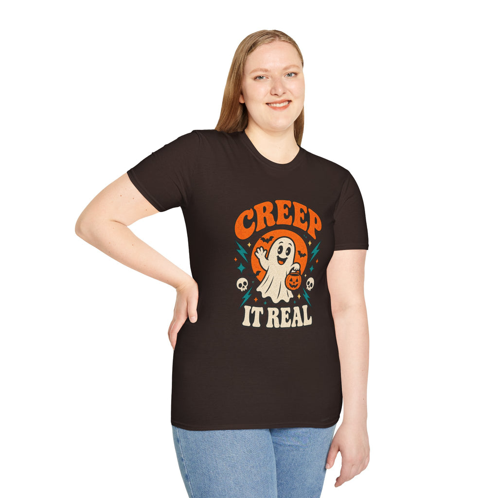Creep It Real Retro Halloween Tee - Sarcastic Unisex Graphic T-Shirt